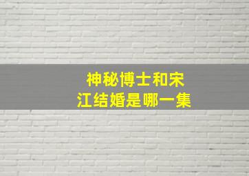 神秘博士和宋江结婚是哪一集