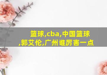 篮球,cba,中国篮球,郭艾伦,广州谁厉害一点