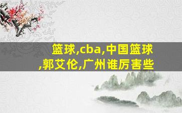 篮球,cba,中国篮球,郭艾伦,广州谁厉害些