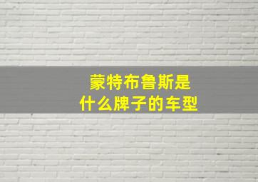 蒙特布鲁斯是什么牌子的车型