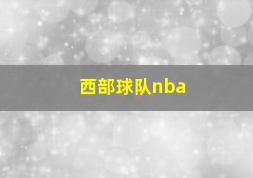 西部球队nba