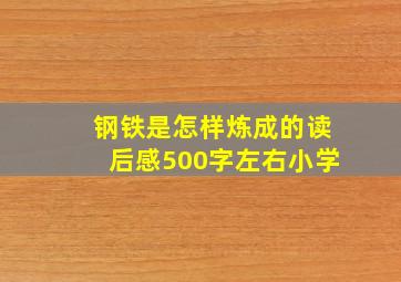 钢铁是怎样炼成的读后感500字左右小学