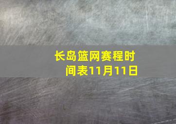 长岛篮网赛程时间表11月11日