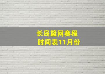 长岛篮网赛程时间表11月份